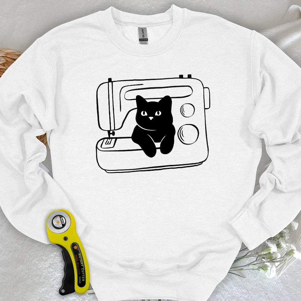Black cat machine Sweatshirt