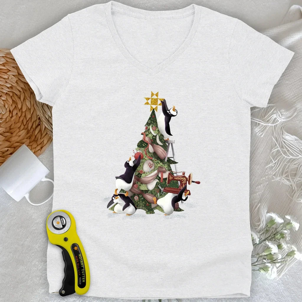Blizzard Quilt Crew Lady V-neck