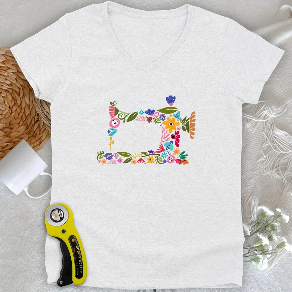Blooming Machine Lady V-neck