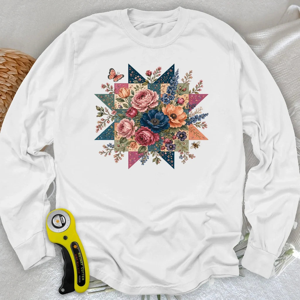 Blooming Patchwork Star Long Sleeve T-shirt