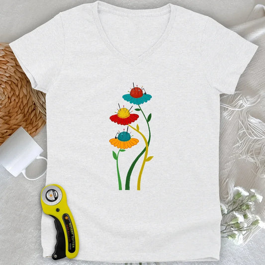 Blooming Pin Cushions Lady V-neck