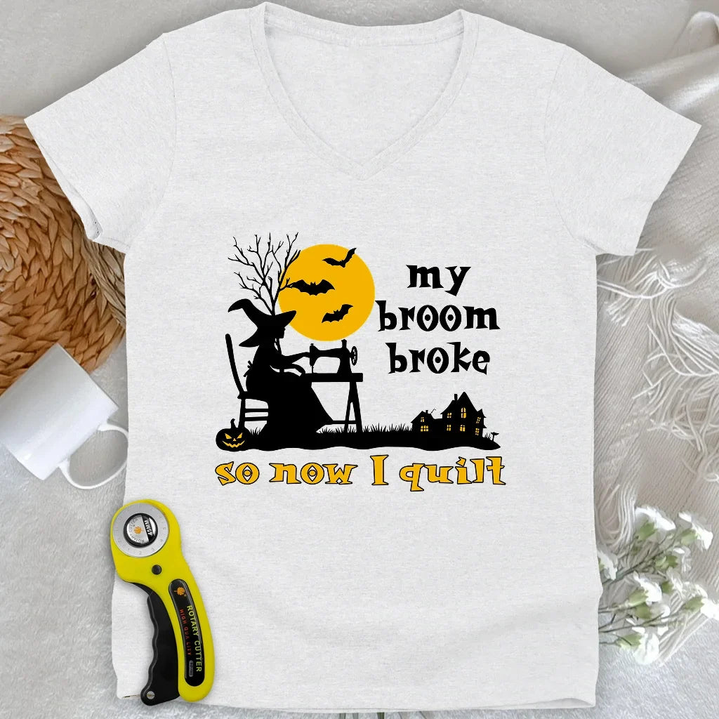 Broom Broke Lady V-neck
