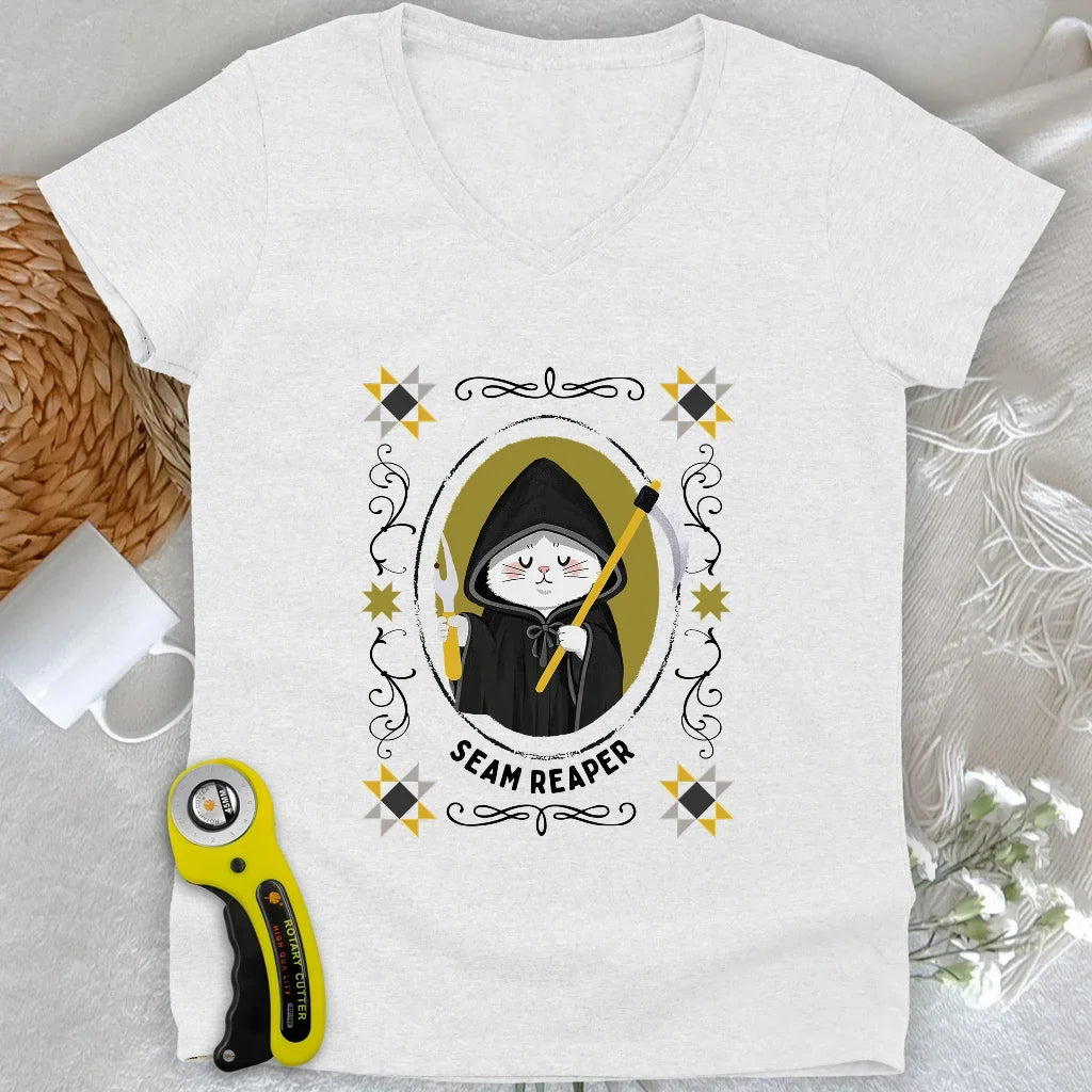Cat Seam Reaper Lady V-neck