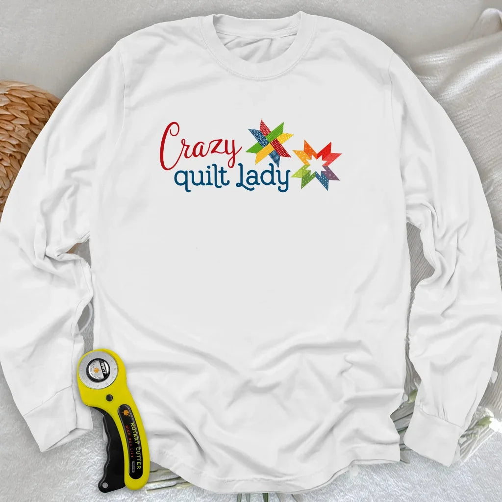 Crazy quilt lady Long Sleeve T-shirt