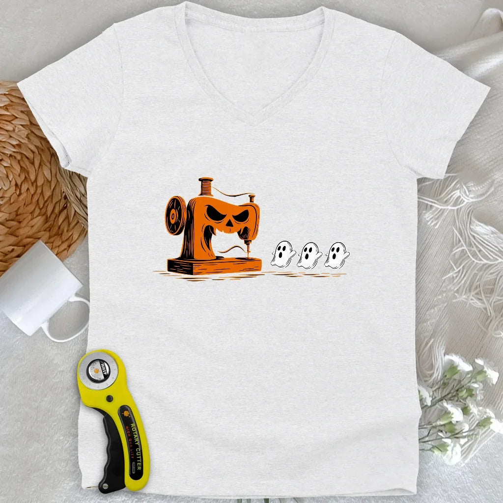 Demon Stitch Machine Lady V-neck