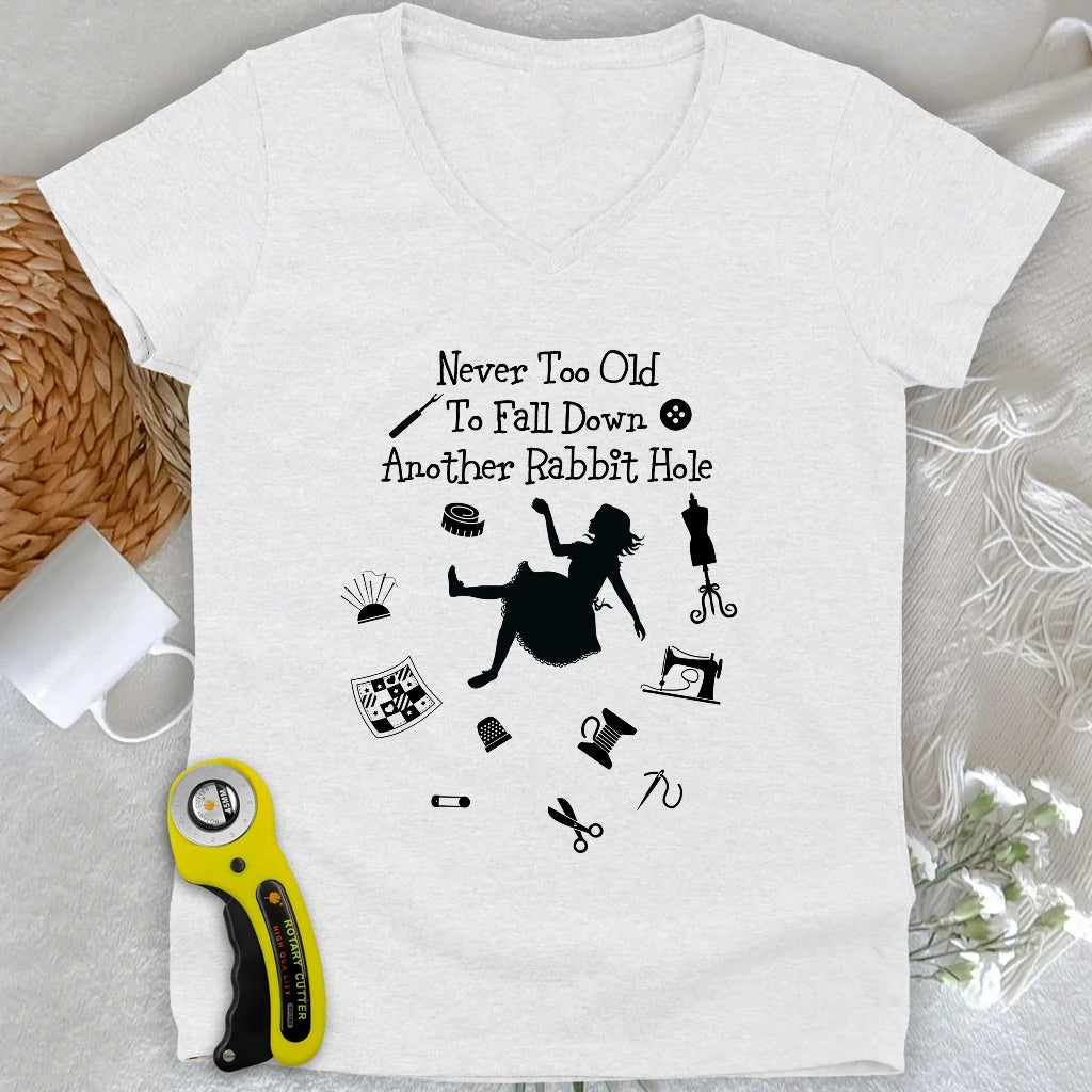 Down The Rabbit Hole Lady V-neck