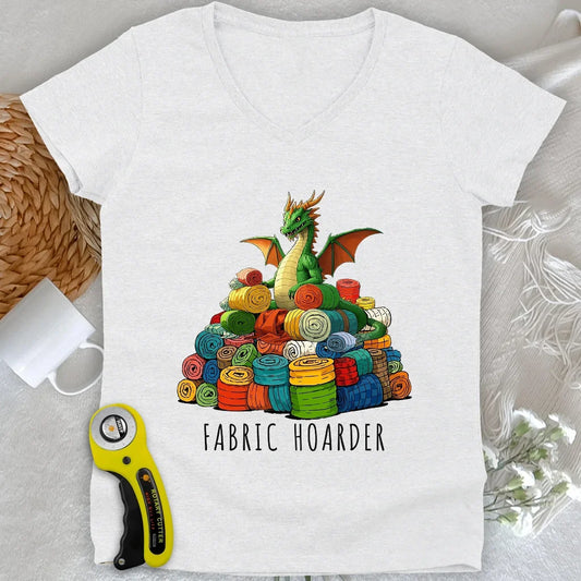 Dragon Fabric Hoarder Lady V-neck