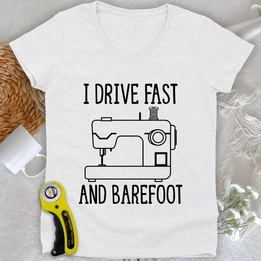 Drive Fast And Barefoot Lady V-neck