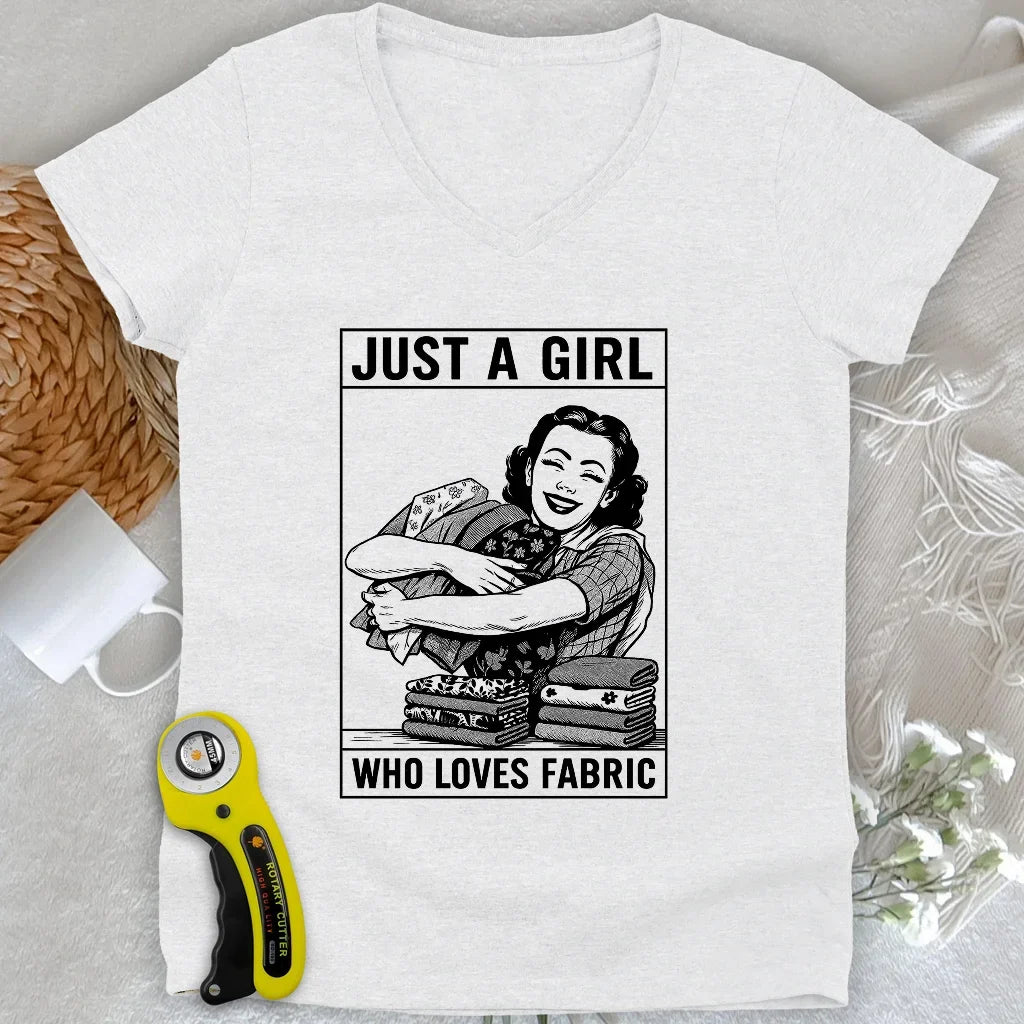 Fabric Girl Lady V-neck