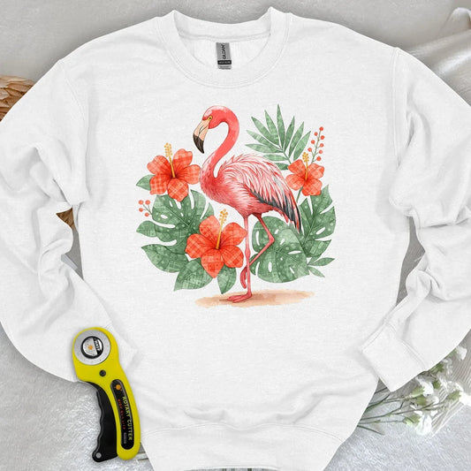 Flamingo & Floral Patchwork Sweatshirt