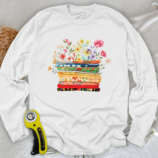 Floral Fabric Long Sleeve T-shirt
