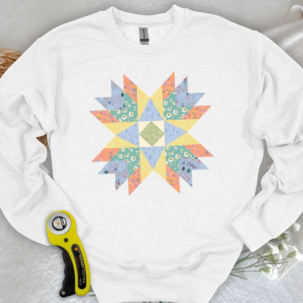 Floral Star Quilt Sweatshirt