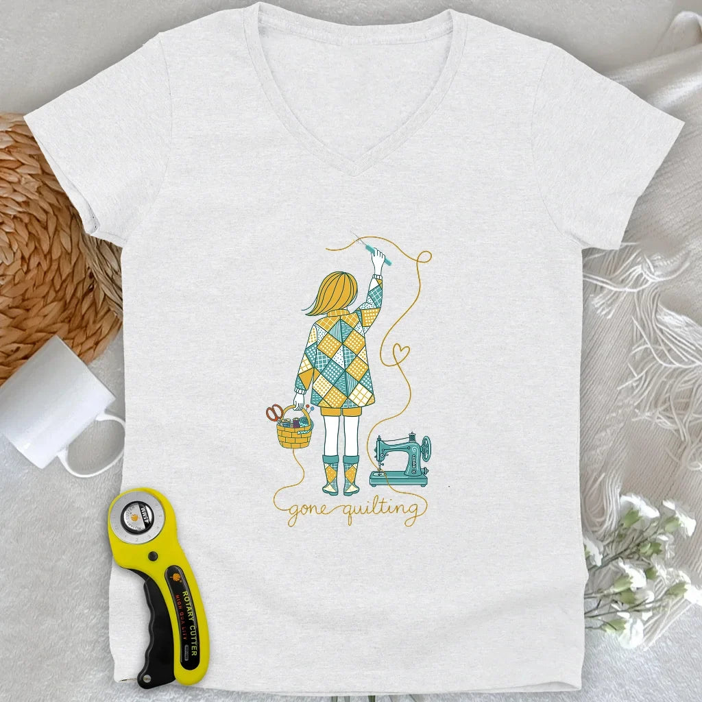 Gone quilting Lady V-neck