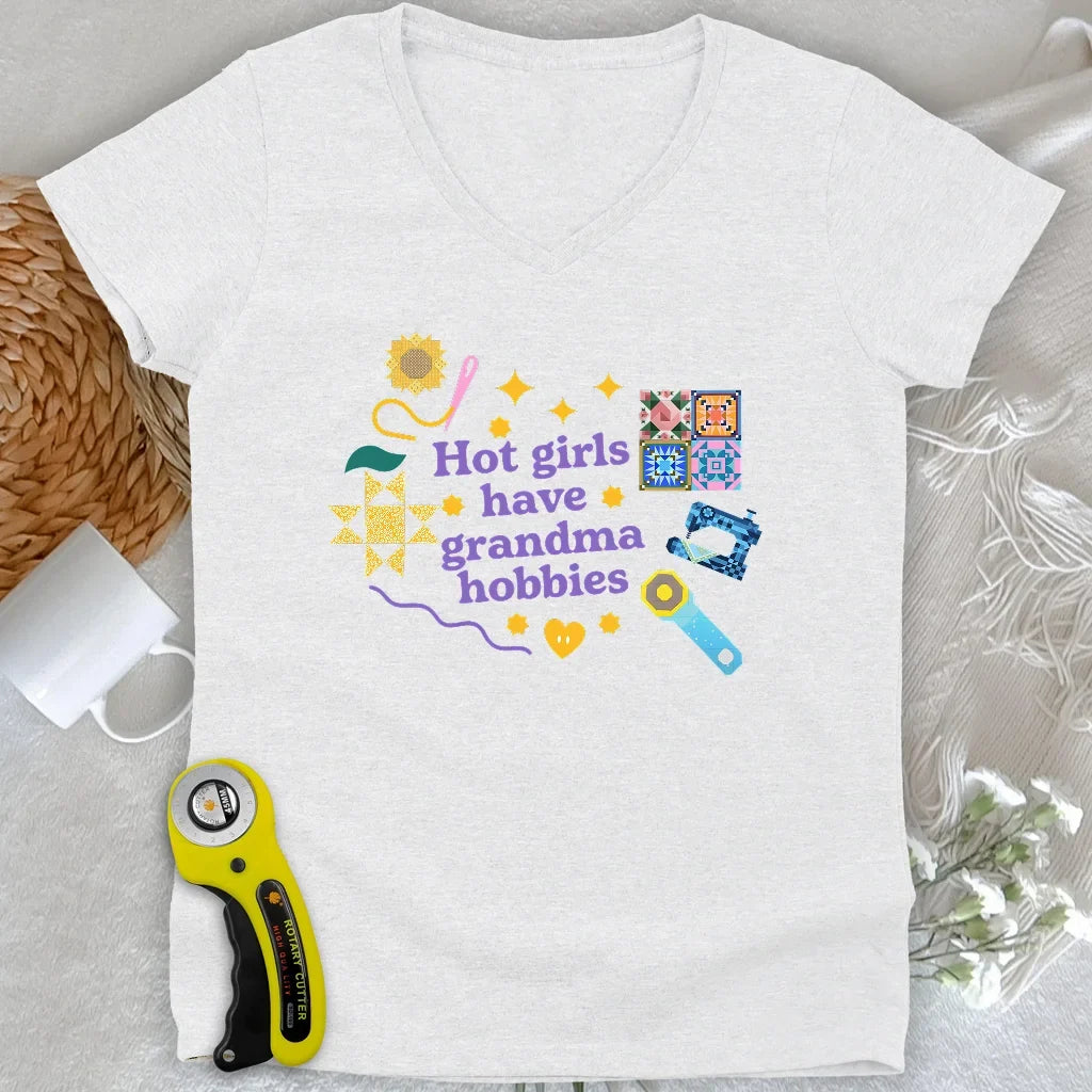 Grandma Hobbies Lady V-neck