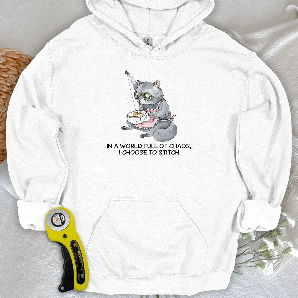 Granny Cat Sewist Hoodie