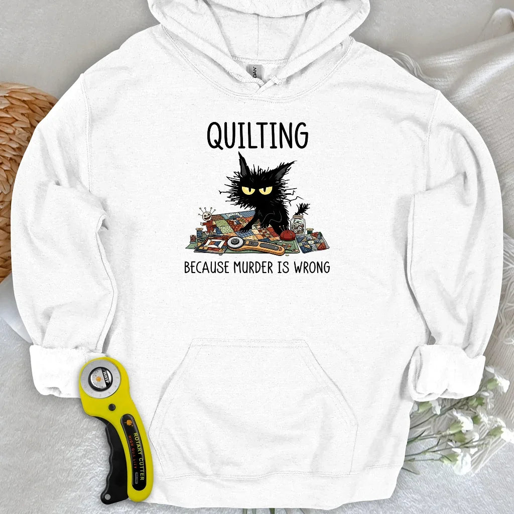 Grumpy Quilter Cat Hoodie