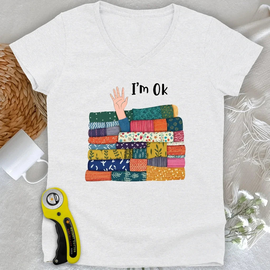 I'M OK Lady V-neck