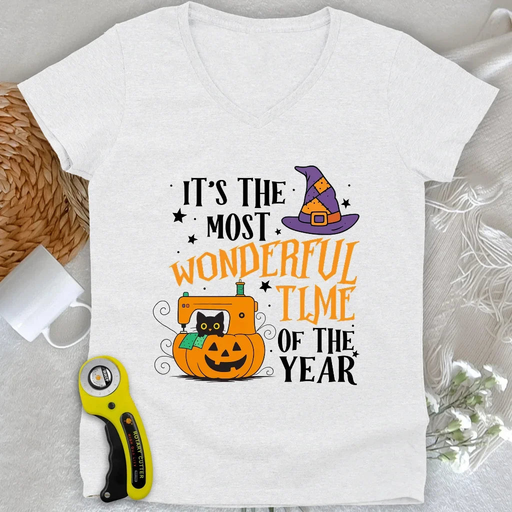 Jack-o-Stitch Lady V-neck