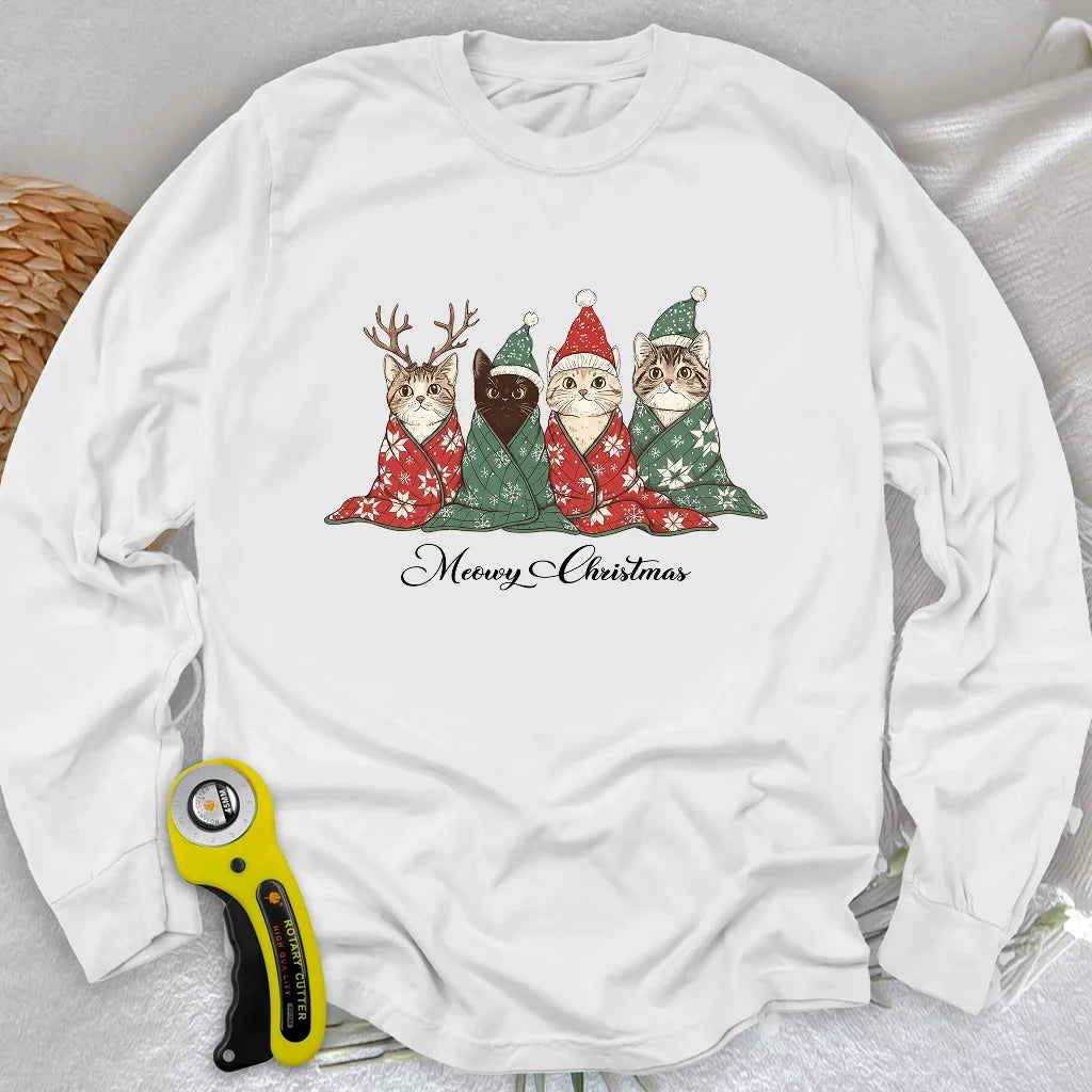 Meowy Christmas Long Sleeve T-shirt