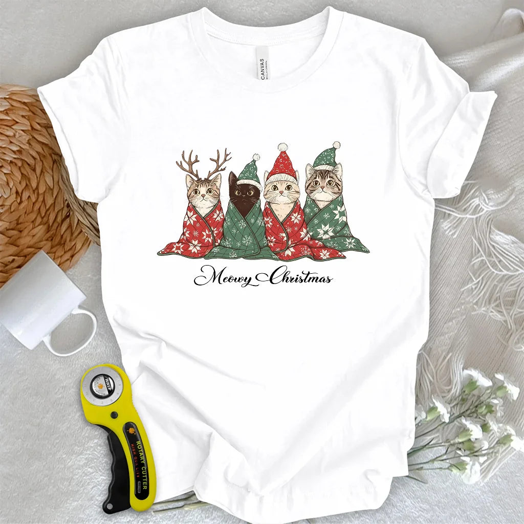 Meowy Christmas T-shirt