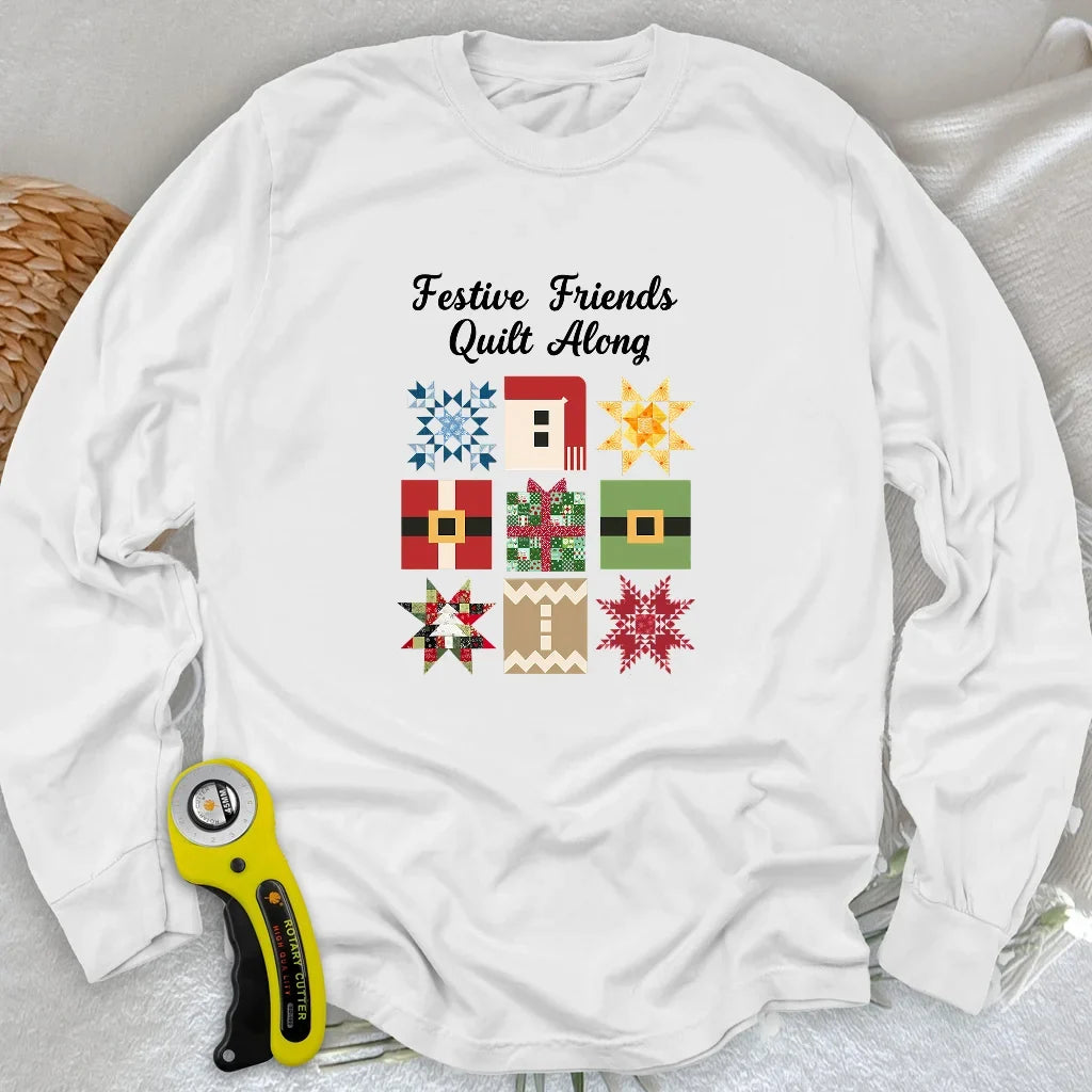 Merry Makers Quilt Long Sleeve T-shirt