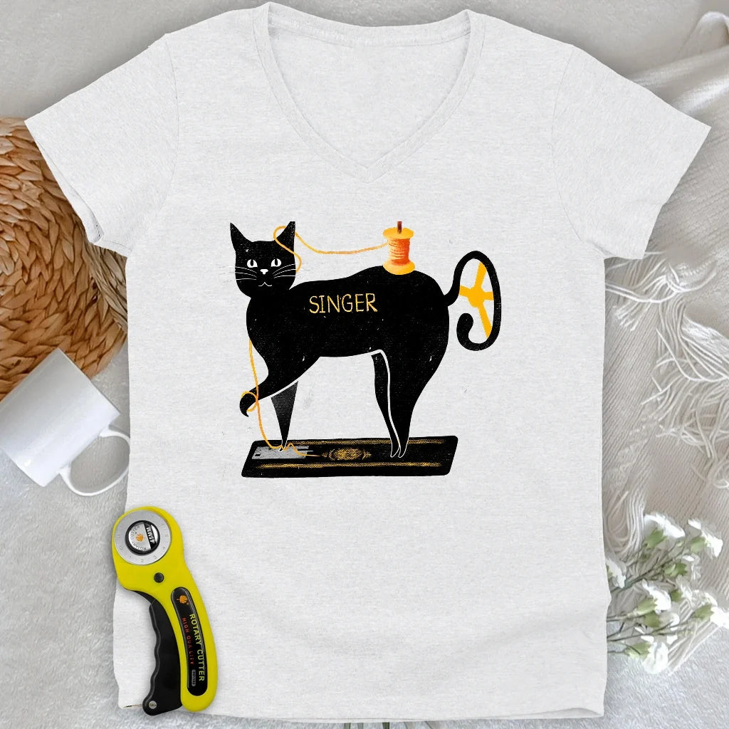 Mewing machine Lady V-neck