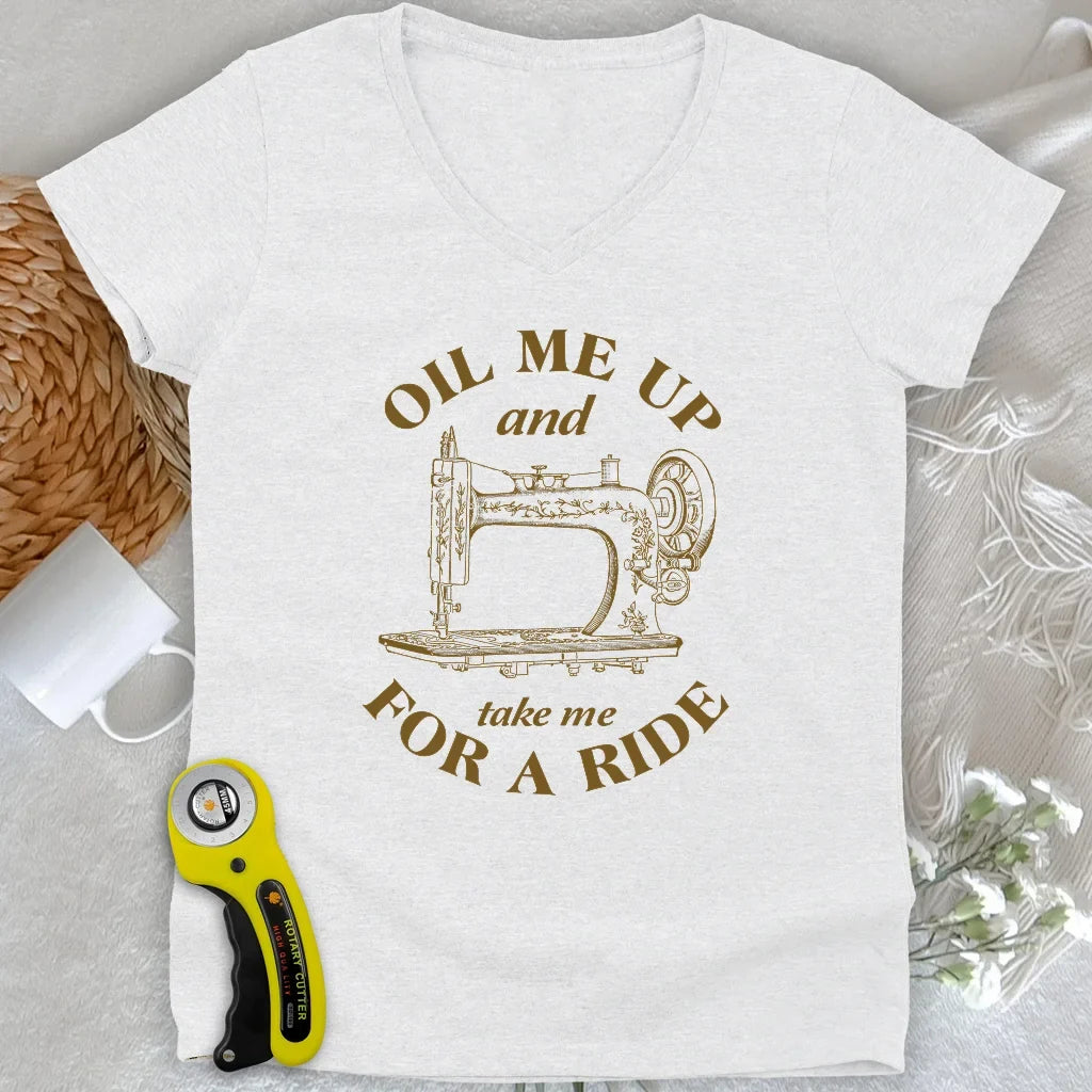 Oil Me Up Lady V-neck