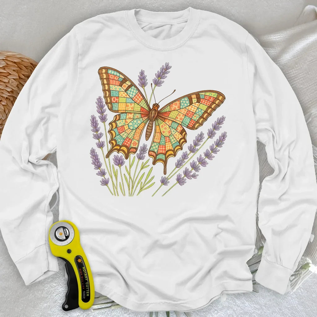 Patchwork Butterfly Long Sleeve T-shirt