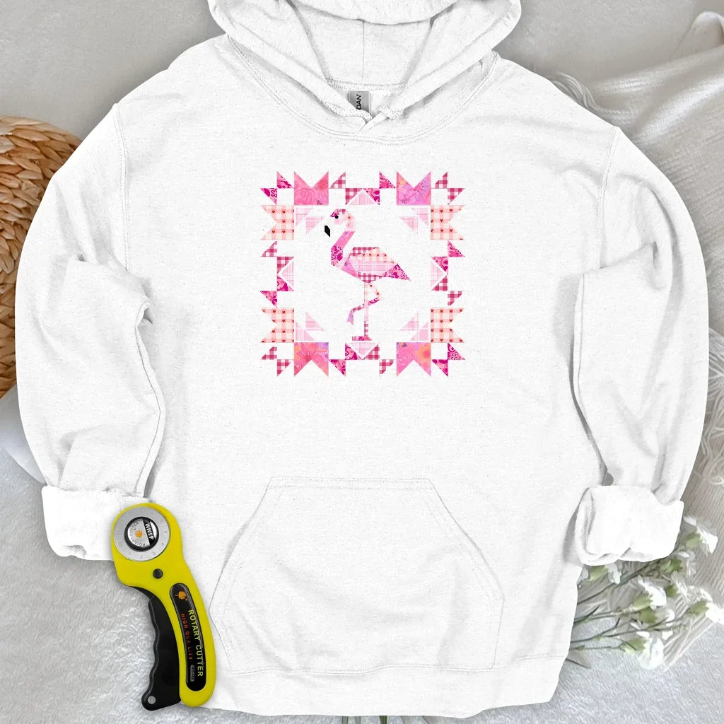 Patchwork Flamingo Panel Hoodie