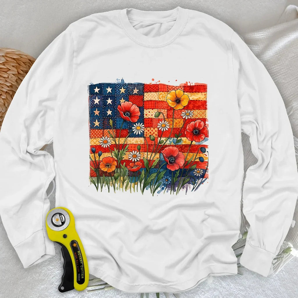 Patchwork Floral Long Sleeve T-shirt