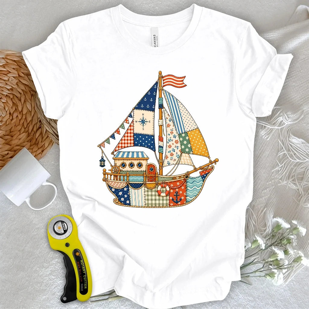 Patchwork Harbor Dream T-shirt