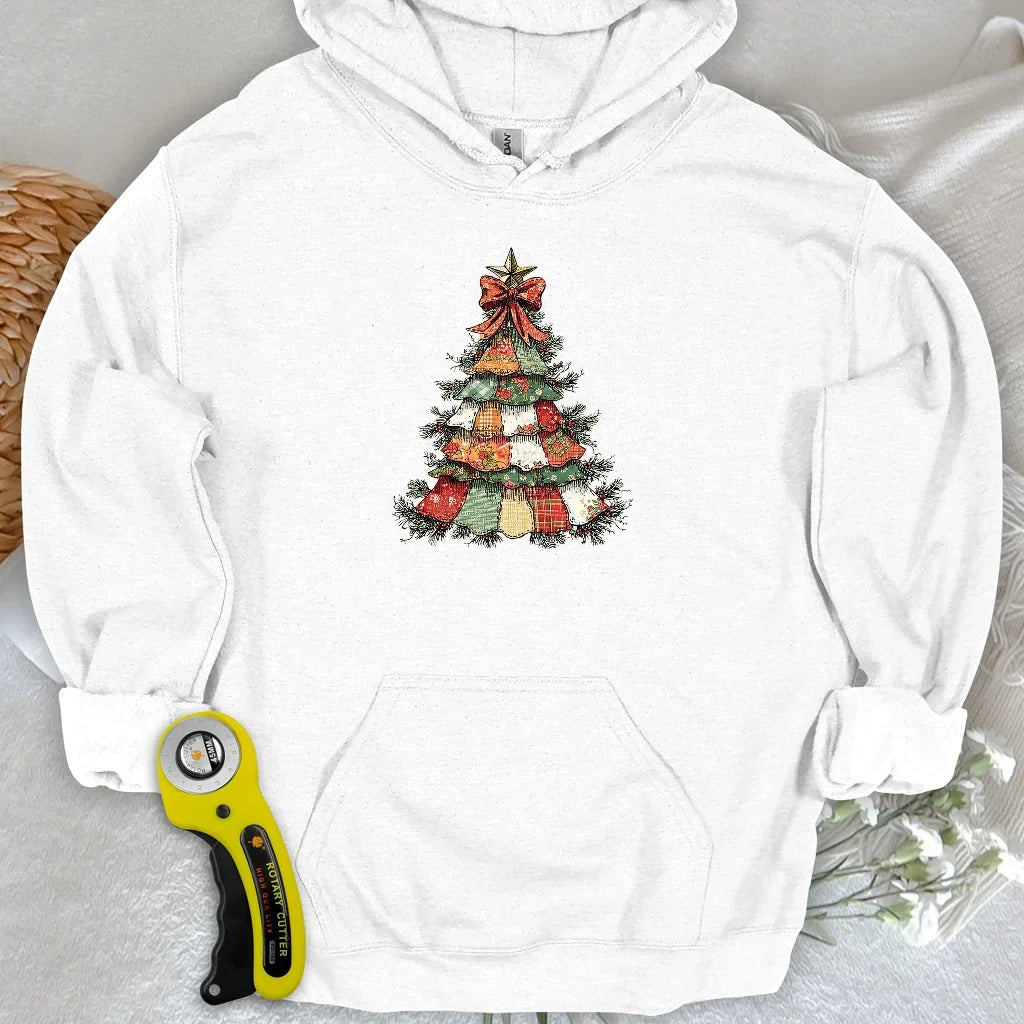 Patchwork Xmas Tree Hoodie