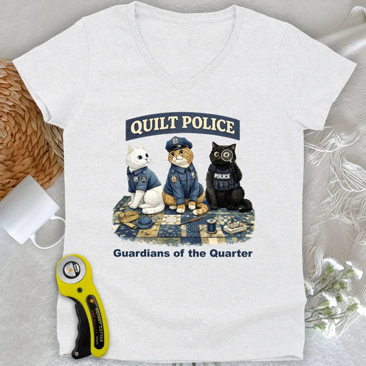 Quilt Police Lady V-neck