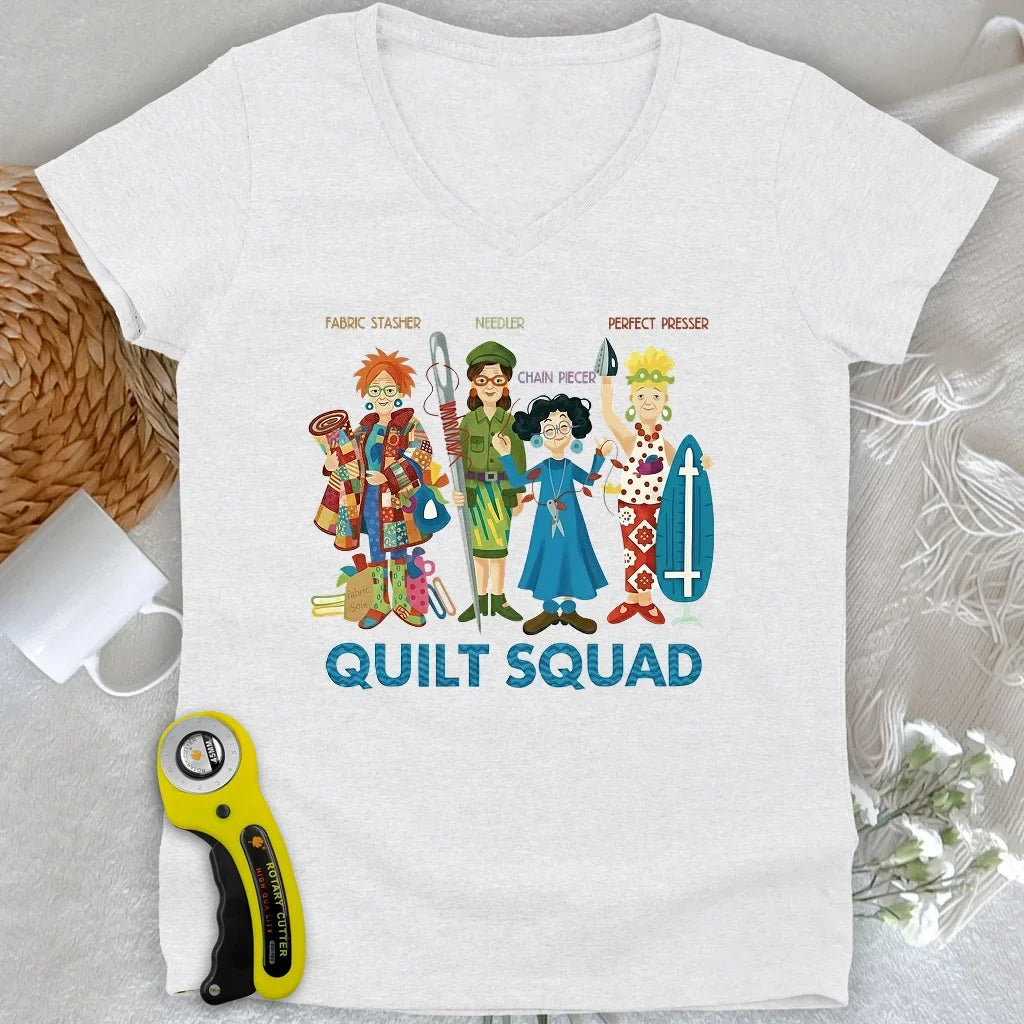 Quilt Squad Lady V-neck