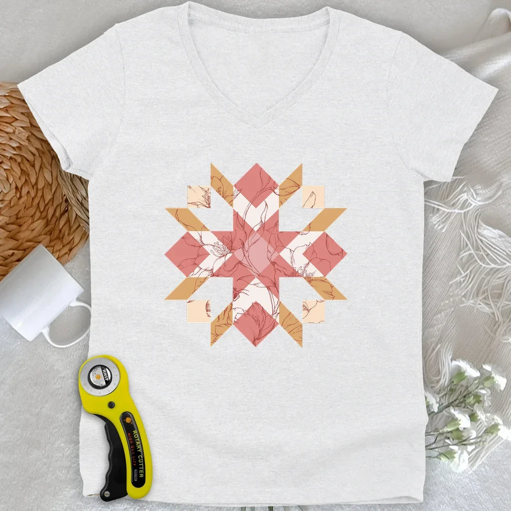 Quilted Botanica Lady V-neck