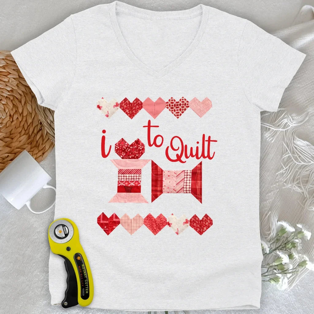 Quilting Love Lady V-neck