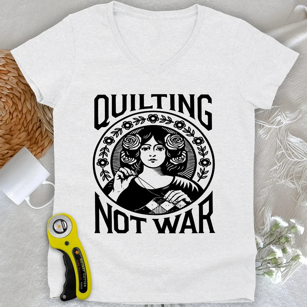 Quilting Not War Lady V-neck