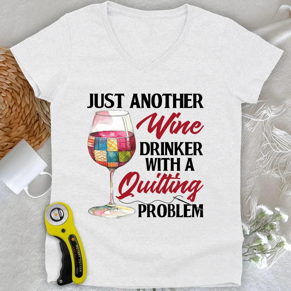 Quilting Problem Lady V-neck