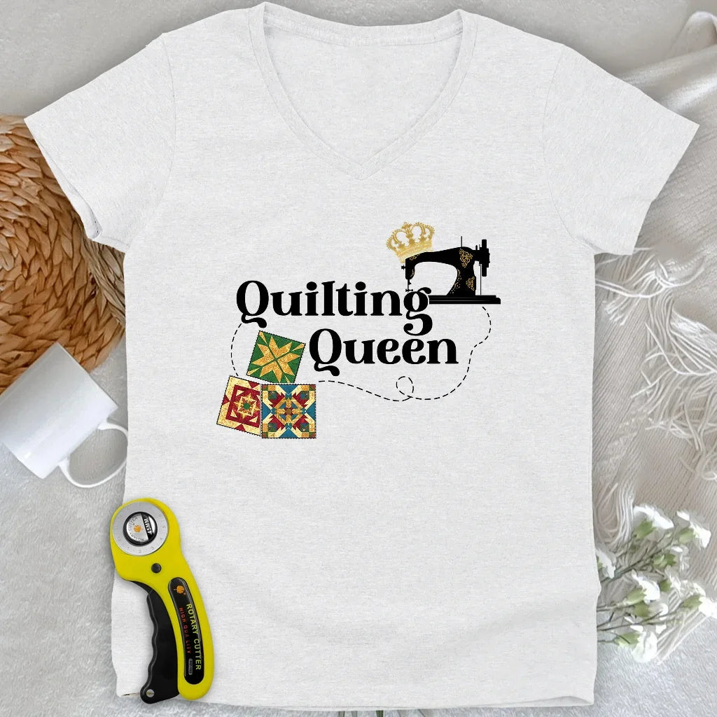 Quilting Queen Lady V-neck