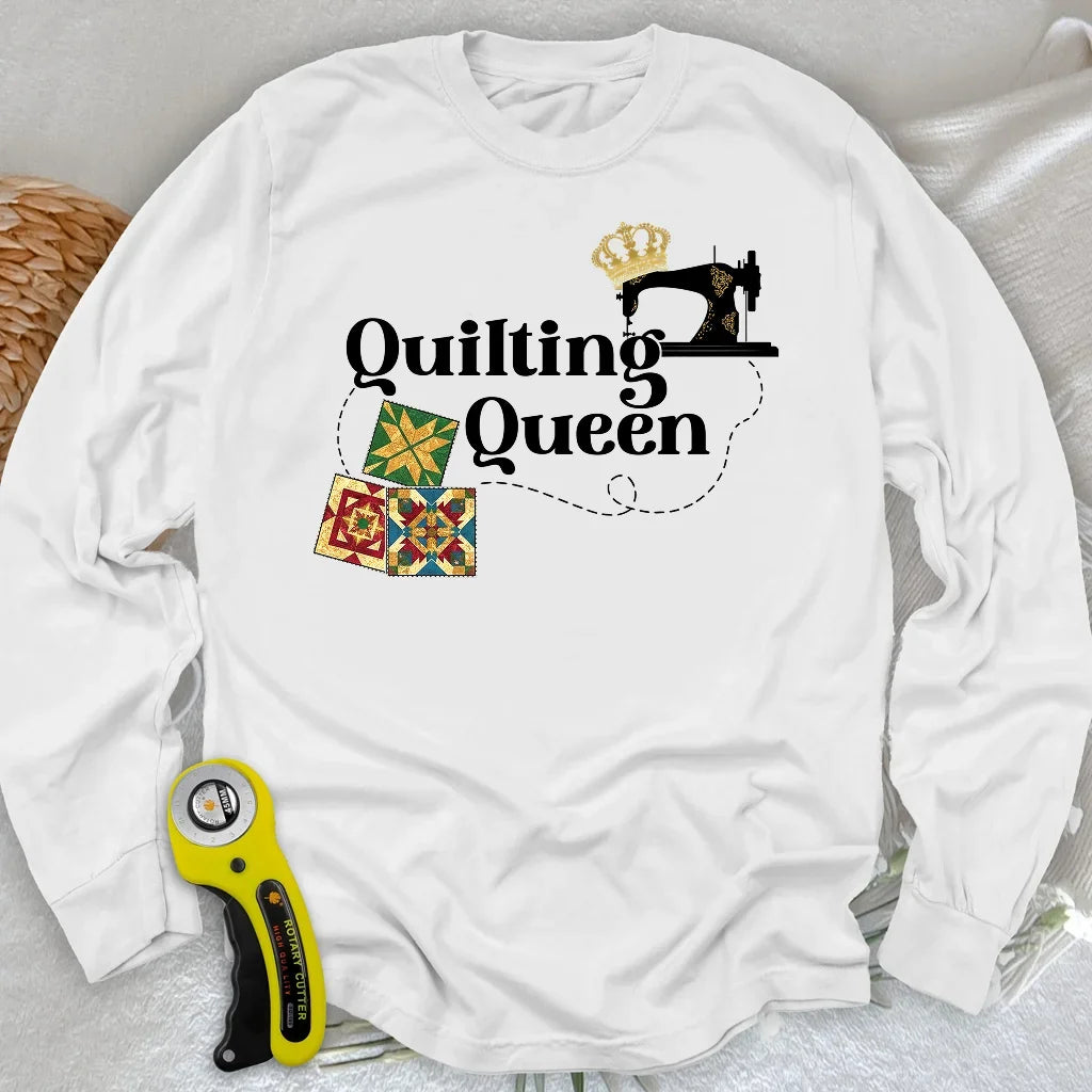Quilting Queen Long Sleeve T-shirt