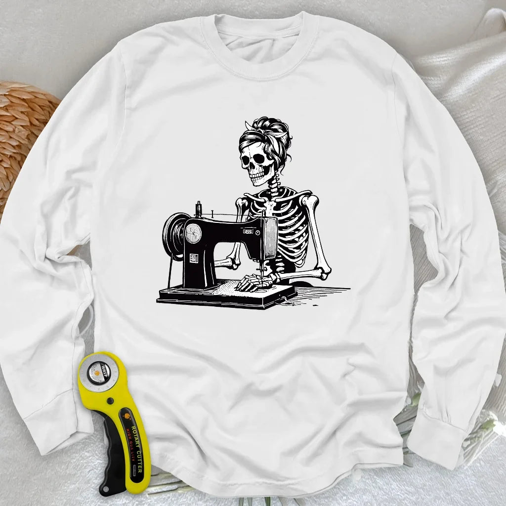 Quilting Skeleton Long Sleeve T-shirt