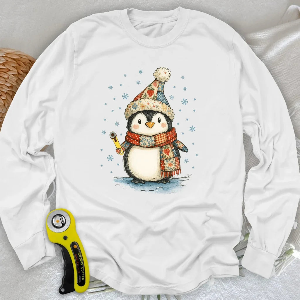 Quilty Little Penguin Long Sleeve T-shirt
