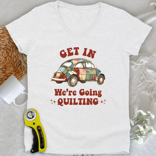 Quilty Road Trip Bug Lady V-neck