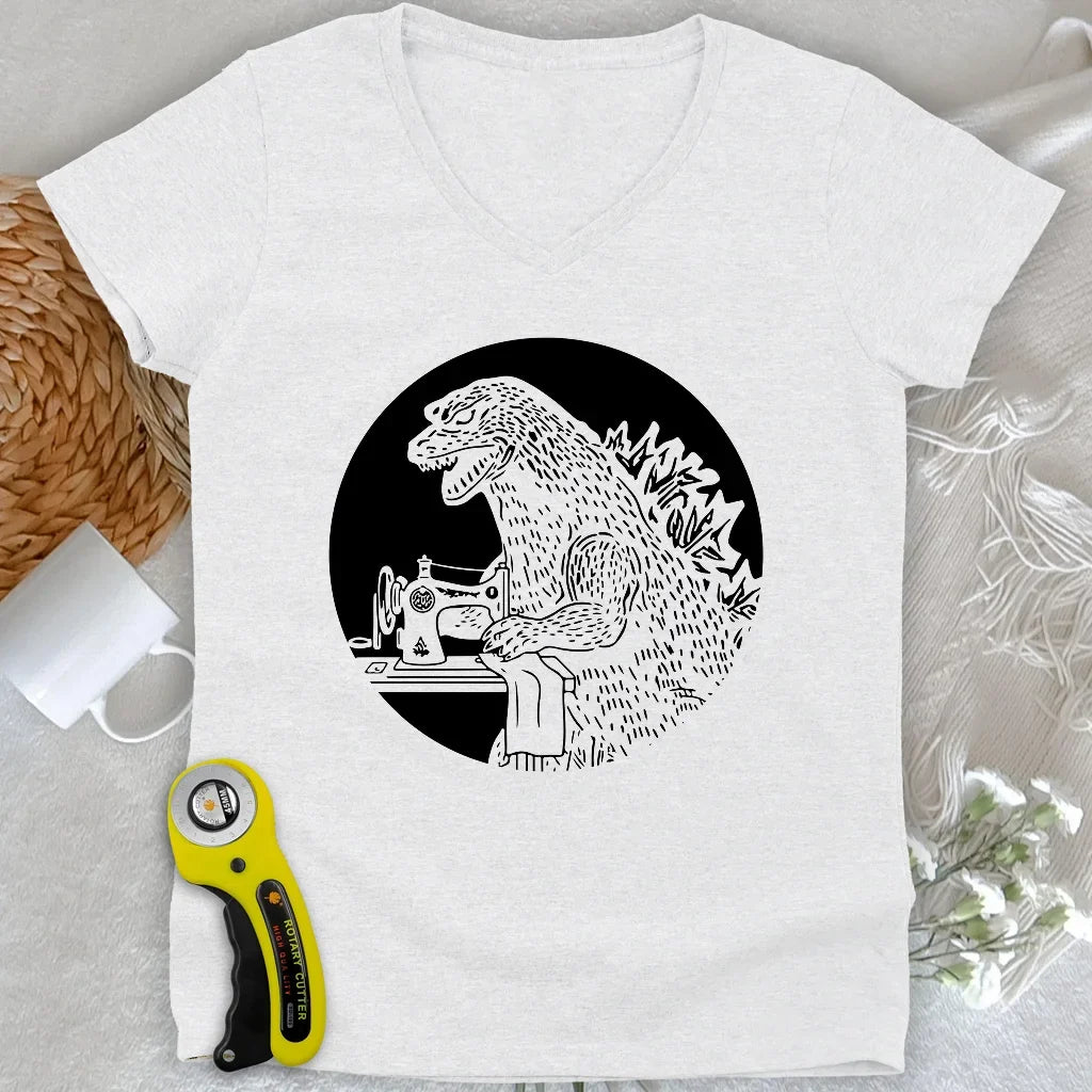 Quiltzilla Lady V-neck