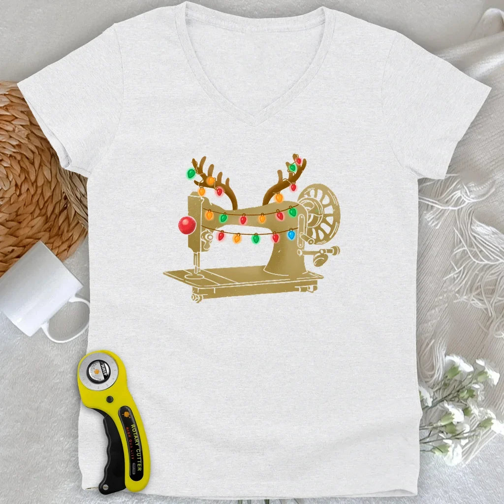 Reindeer Stitches Lady V-neck