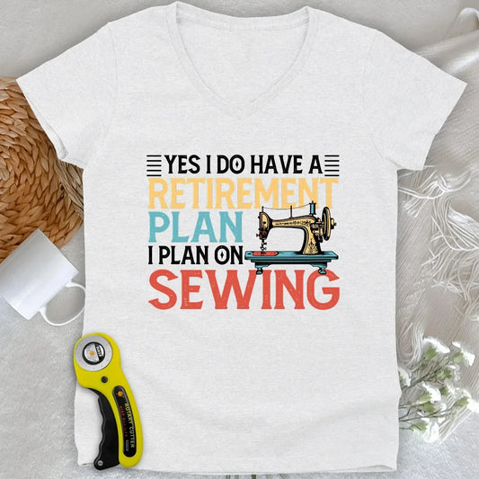 Retirement Plan Lady V-neck