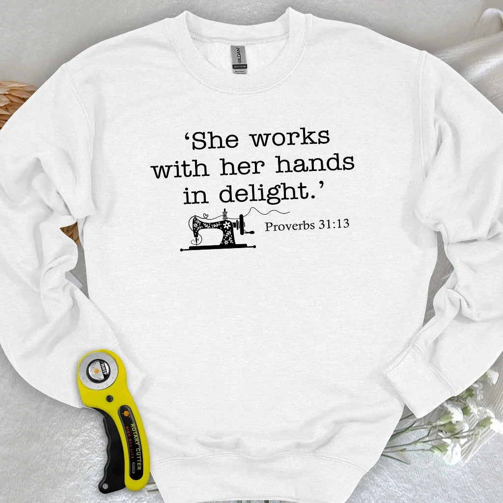 Sewing In Bible Sweatshirt