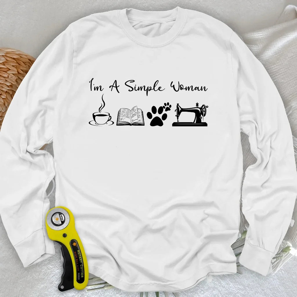 Sewing Woman Long Sleeve T-shirt