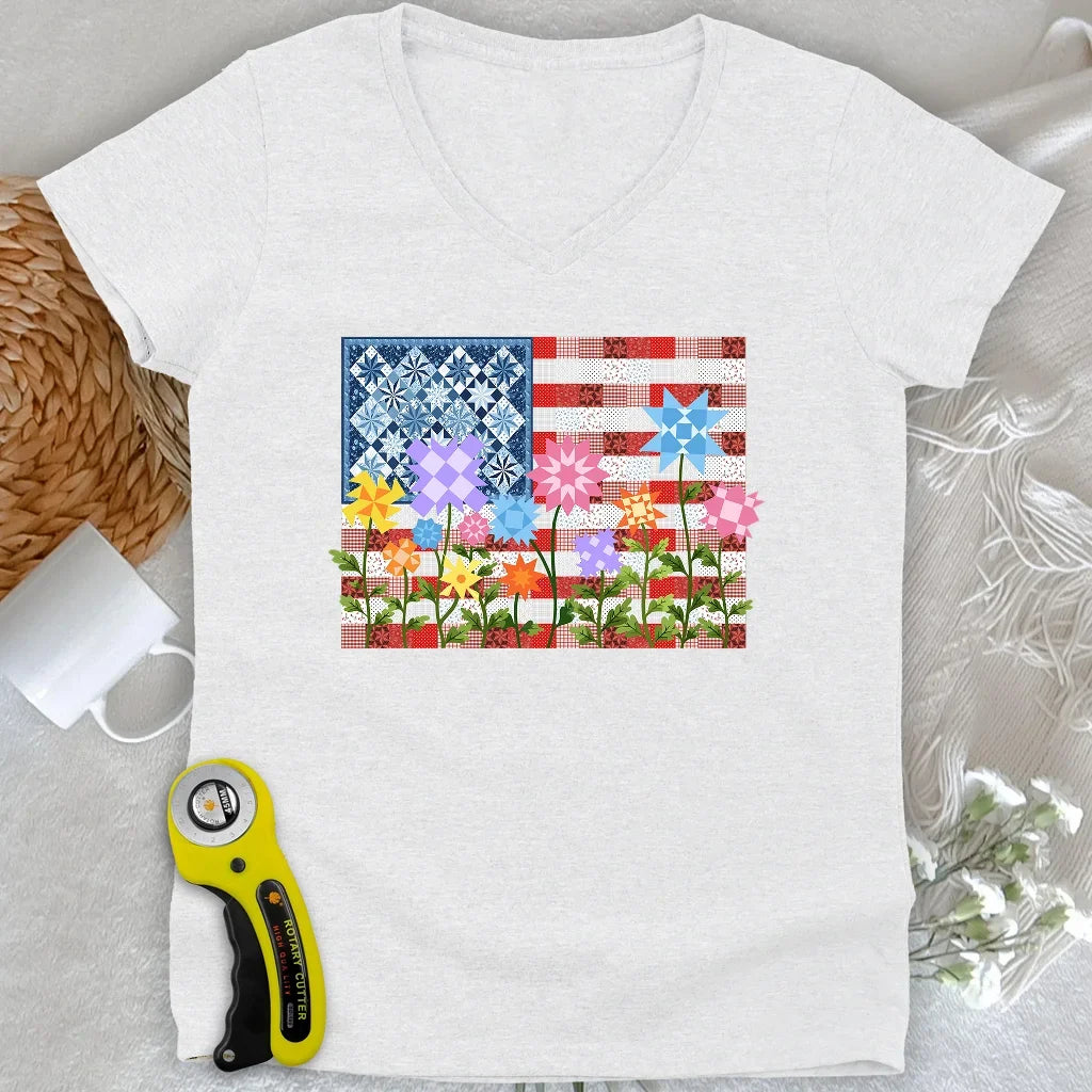 Stars, Stripes & Stitches Lady V-neck