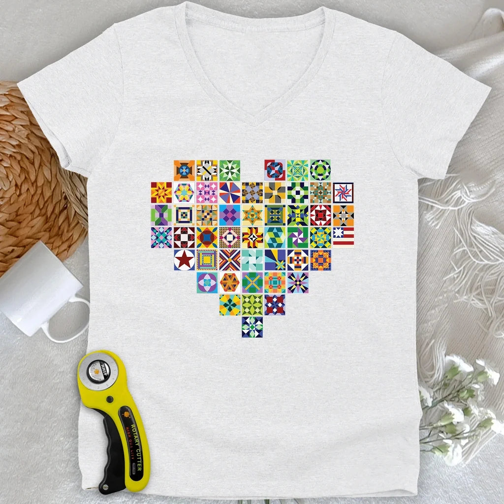 States Of Quilt Lady V-neck